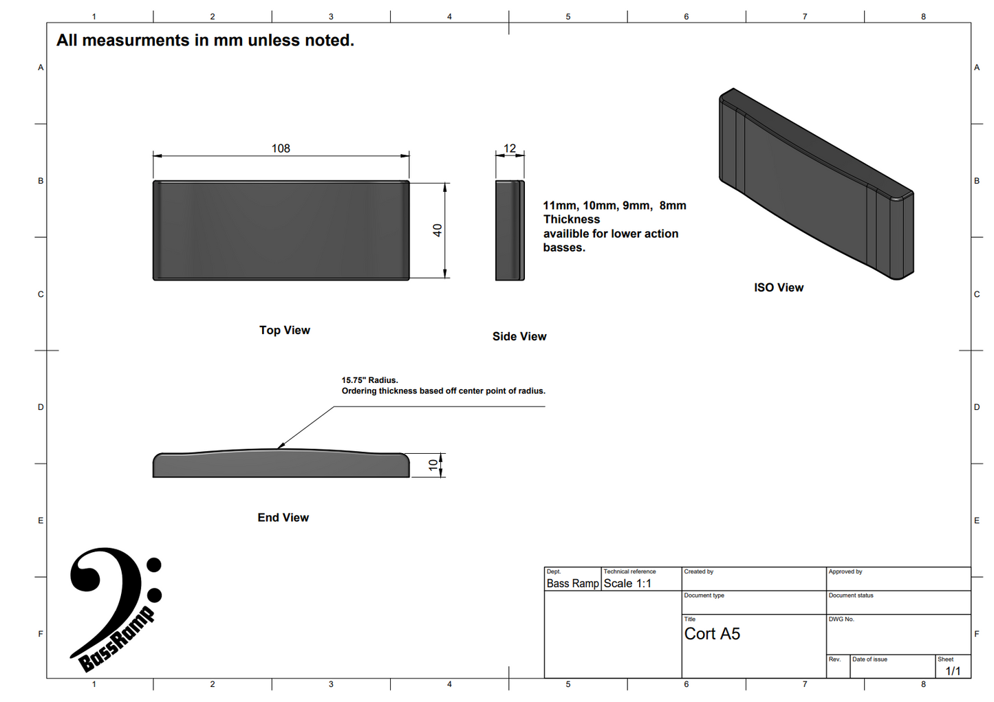 Cort A5 - Bass Finger Ramp