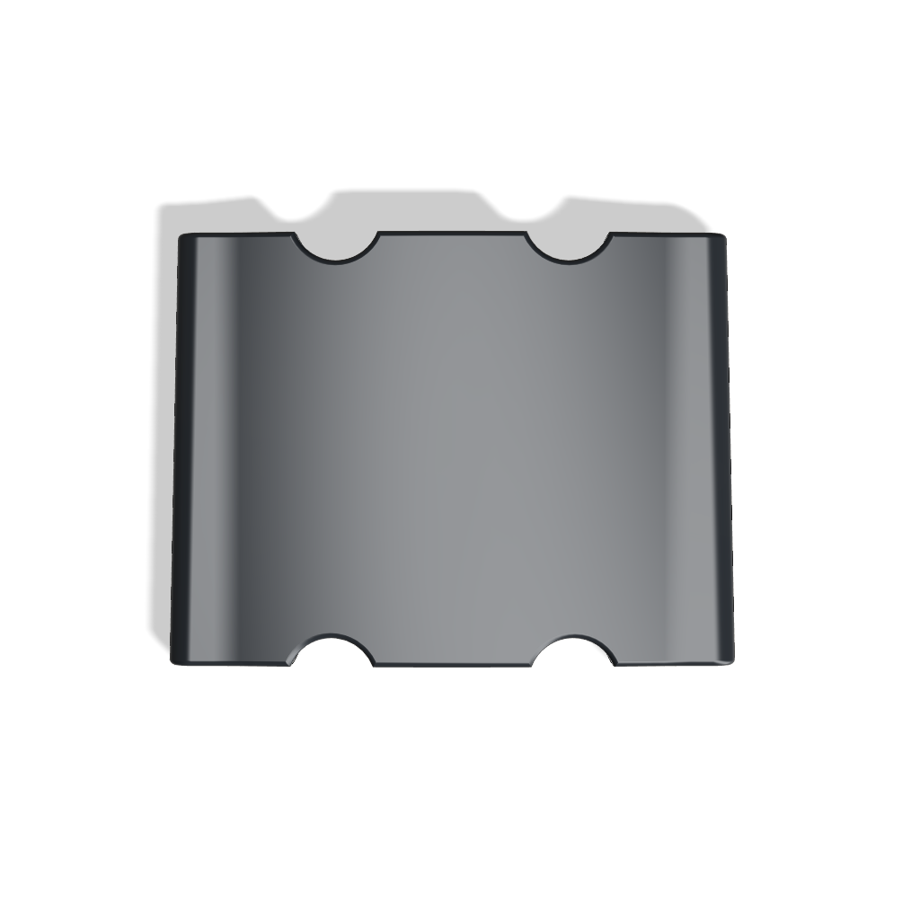Custom black bass finger ramp for Fender Jazz Bass, 3D printed accessory, shown top view on white background.