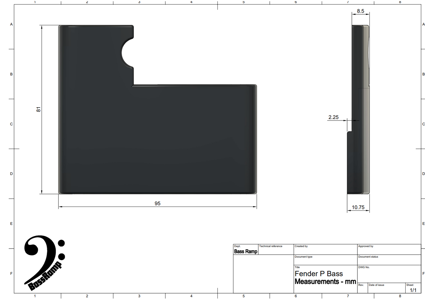 Fender P Bass - Bass Finger Ramp