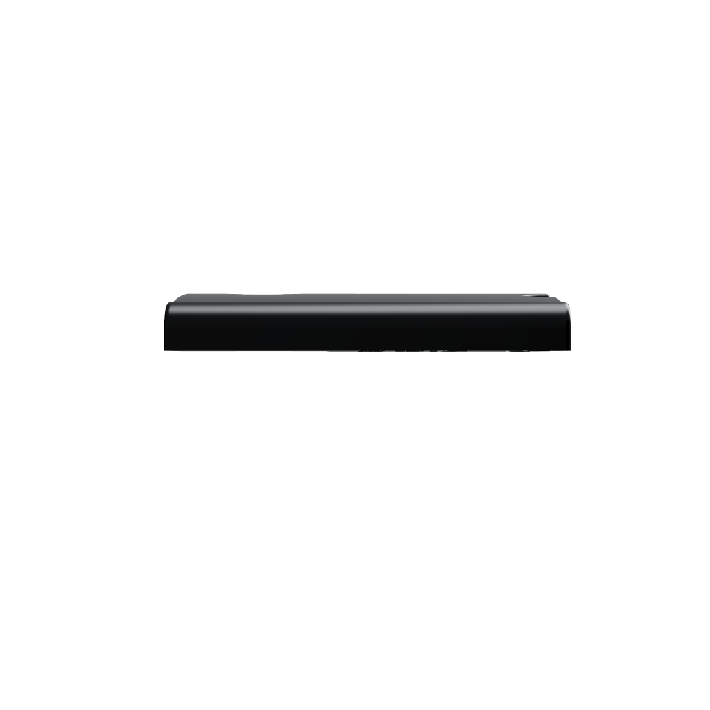 Yamaha BBP34 bass finger ramp, black 3D printed ramp with 10-inch radius, side view on white background – custom bass ramp for enhanced fingerstyle control.