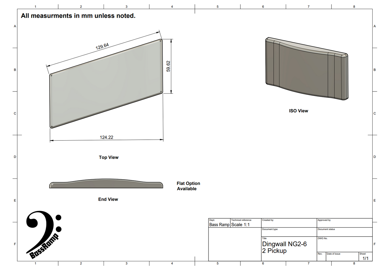 Dingwall NG2-6 String (2 pickup) - Bass Finger Ramp