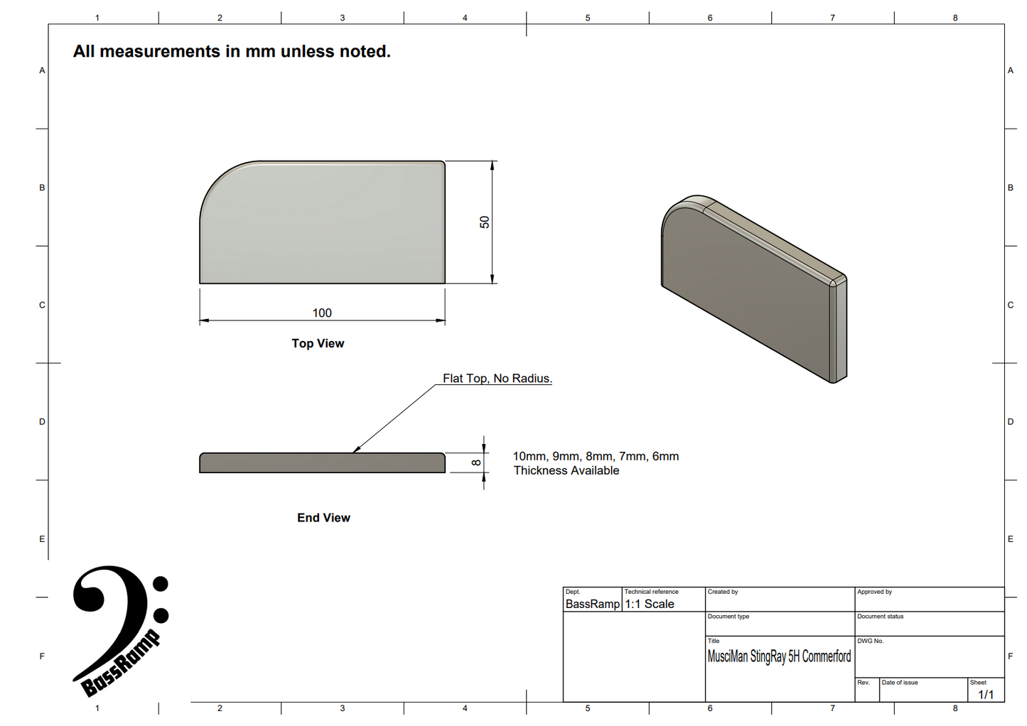 Music Man StingRay 5H Tim Commerford - Bass Finger Ramp